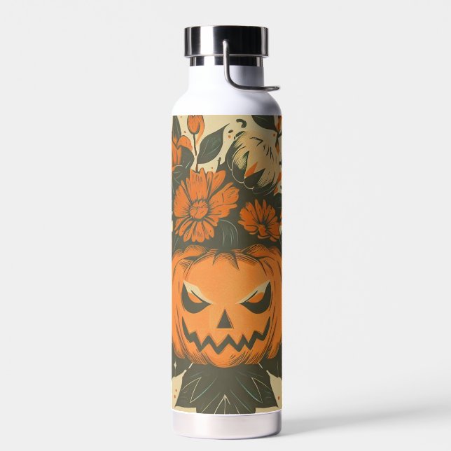 Vintage/Halloween/Fall/pumpkin Water Bottle (Left)