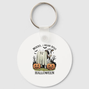 Vintage Halloween Farm Cow Keychain