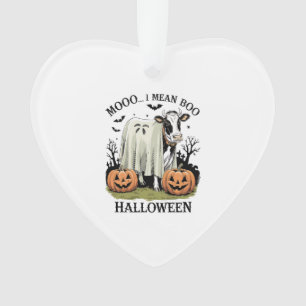 Vintage Halloween Farm Cow Ornament