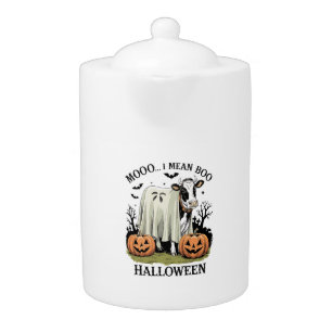 Vintage Halloween Farm Cow Teapot