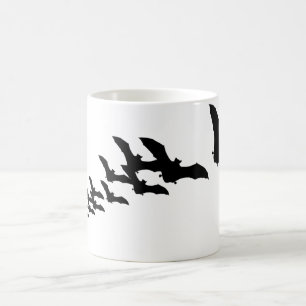 Vintage Halloween Flying Black Bats Coffee Mug