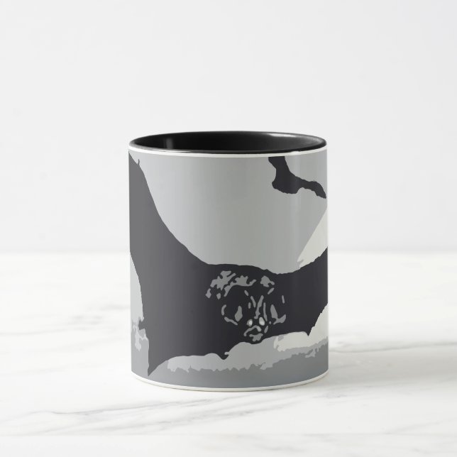 Vintage Halloween Flying Black Bats Mug (Center)