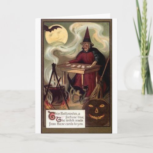 Vintage Halloween Fortune Teller Card