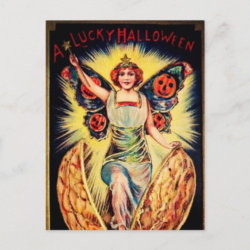 Vintage Halloween fortune teller Holiday postcard