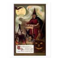 Vintage Halloween Fortune Teller Postcard