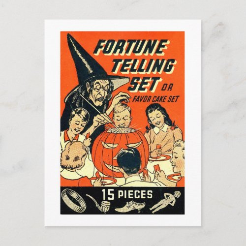 Vintage Halloween Fortune Telling Kit Postcard