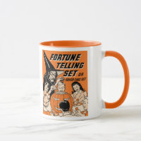 Vintage 

Halloween Fortune Telling Set with Witch Mug