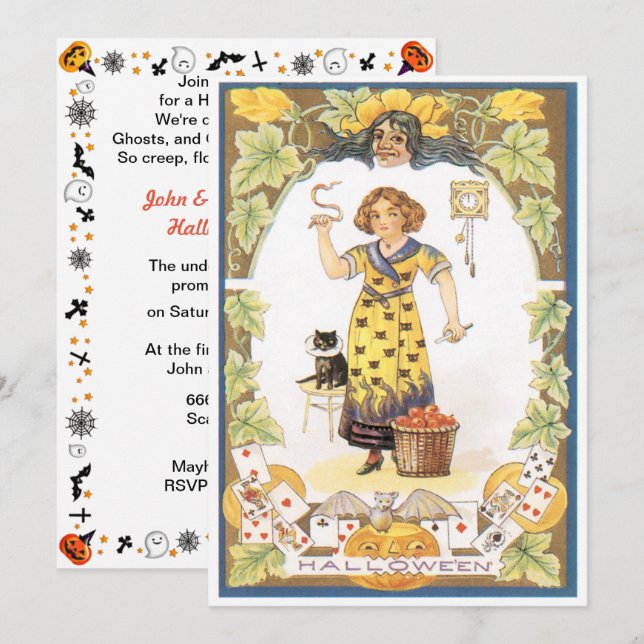 Vintage Halloween Fun Halloween Invitation (Front/Back)