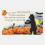 Vintage Halloween Funny Scary Cat Pumpkin Sticker at Zazzle