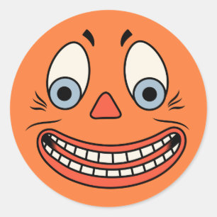 Vintage Halloween German Jack O'Lantern Face Classic Round Sticker