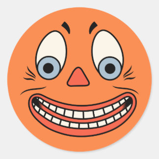 Vintage Halloween German Jack O'Lantern Face Classic Round Sticker