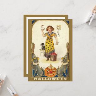 Vintage Halloween Getting Ready for the Party Invitation