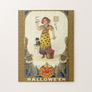 Vintage Halloween Getting Ready for the Party Jigsaw Puzzle