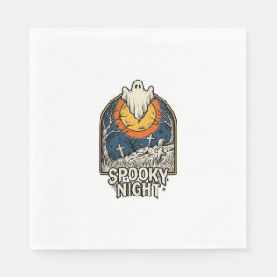 Vintage Halloween Ghost Graveyard Engraving Shirt_ Napkins