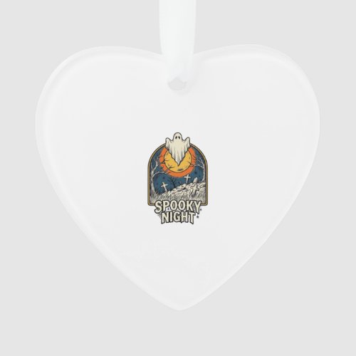 Vintage Halloween Ghost Graveyard Engraving Shirt_ Ornament