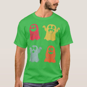 Vintage Halloween Ghost Icon Funny Ghost Boo Women T-Shirt