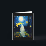 Vintage Halloween Ghost In The Forest Van Gogh Sta Card<br><div class="desc">Vintage Halloween Ghost In The Forest Van Gogh Starry Night</div>