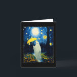 Vintage Halloween Ghost In The Forest Van Gogh Sta Card<br><div class="desc">Vintage Halloween Ghost In The Forest Van Gogh Starry Night</div>