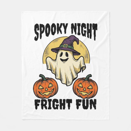 Vintage Halloween Ghost Scary Pumpkin Shirt_1 Fleece Blanket