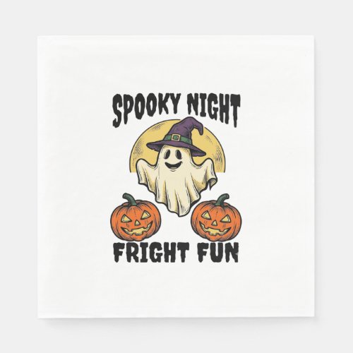 Vintage Halloween Ghost Scary Pumpkin Shirt_1 Napkins