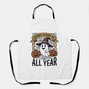 Vintage Halloween Ghost Spooky Season Joy Shirt_1 Apron