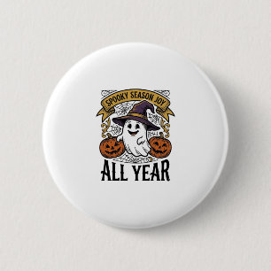 Vintage Halloween Ghost Spooky Season Joy Shirt_1 Button