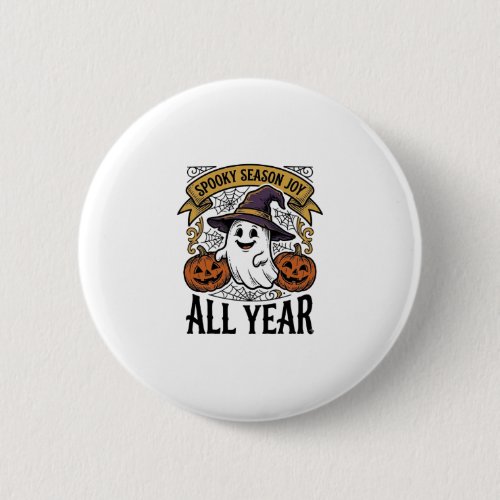 Vintage Halloween Ghost Spooky Season Joy Shirt_1 Button