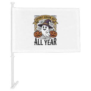 Vintage Halloween Ghost Spooky Season Joy Shirt_1 Car Flag