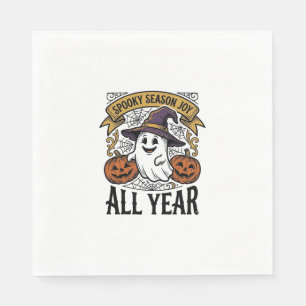 Vintage Halloween Ghost Spooky Season Joy Shirt_1 Napkins