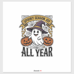 Vintage Halloween Ghost Spooky Season Joy Shirt_1 Sticker