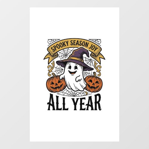 Vintage Halloween Ghost Spooky Season Joy Shirt_1 Window Cling
