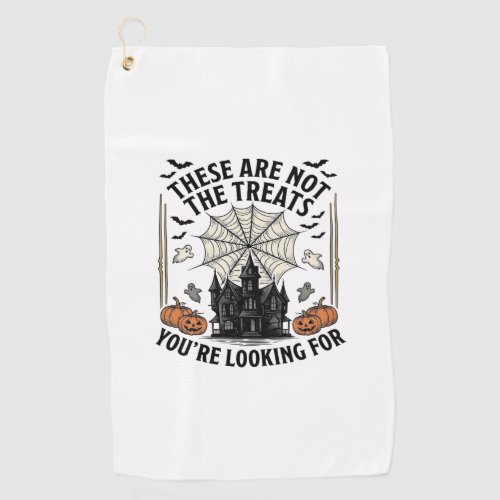 Vintage Halloween Ghost Treats Shirt Design_1 Golf Towel