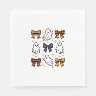 Vintage Halloween Ghosts and Bows Shirt Design_1 Napkins