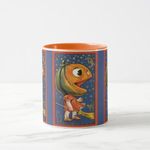 Vintage Halloween, Giant Pumpkin Head Costume Mug