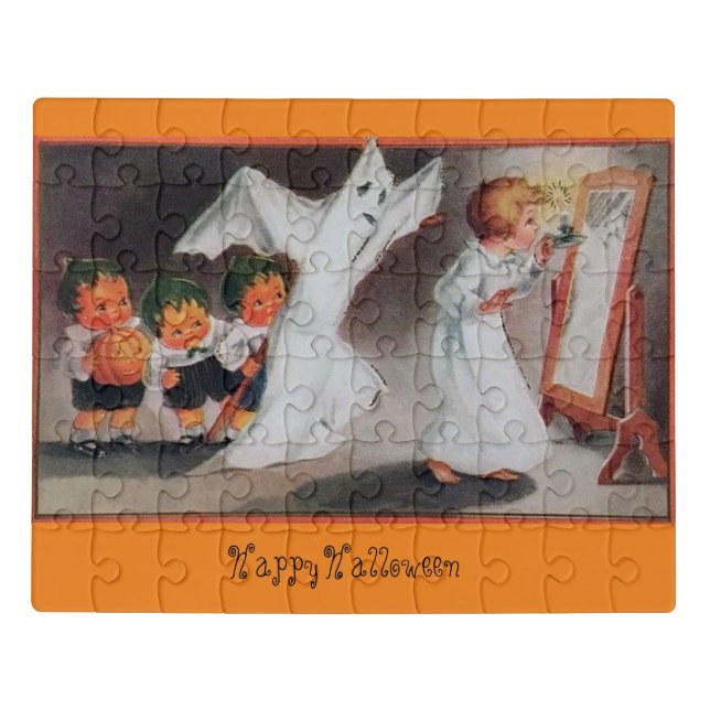 Vintage Halloween Girl Childrens Puzzle (Puzzle Horizontal)