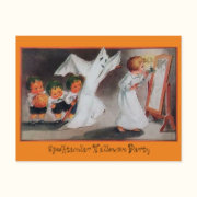 Vintage Halloween Girl Party Invitation