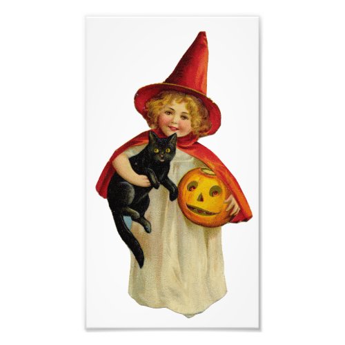 Vintage Halloween Girl Photo Print