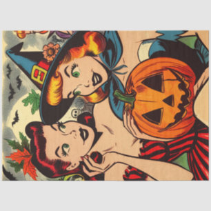 Vintage Halloween Girls Comics Tissue Paper