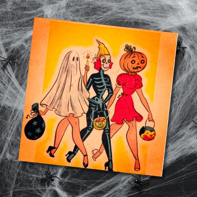 Vintage Halloween Girls Trick Or Treating (Creator Uploaded)