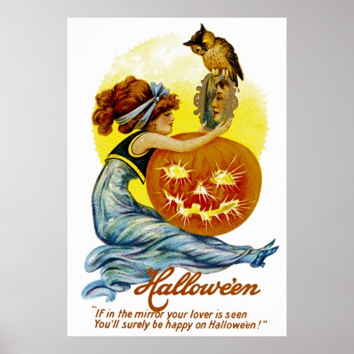 Vintage Halloween Glamor Poster