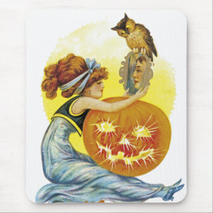 Vintage Halloween Glamour Mouse Pad