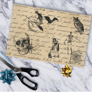 Vintage Halloween Goth Decoupage Victorian  Tissue Paper