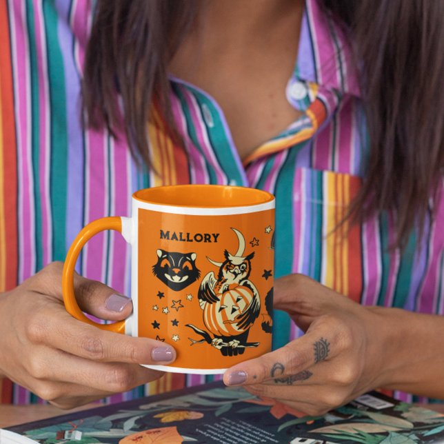 Vintage Halloween Graphics Personalized Mug (Creator Uploaded)