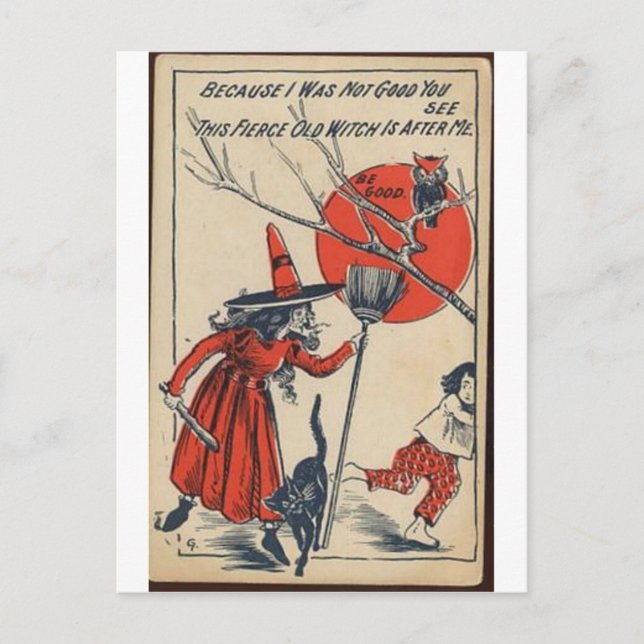 Vintage Halloween Greeting Cards Classic Posters (Front)