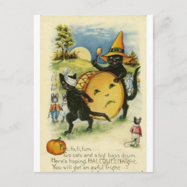 Vintage Halloween Greeting Cards Classic Posters (Front)