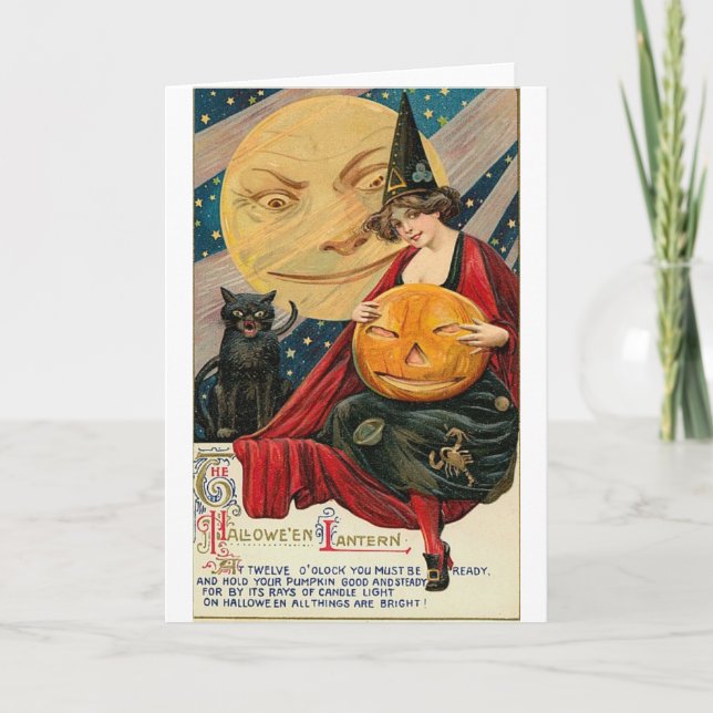 Vintage Halloween Greeting Cards Classic Posters (Front)