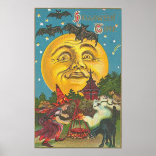 Vintage Halloween Greeting Cards Classic Posters