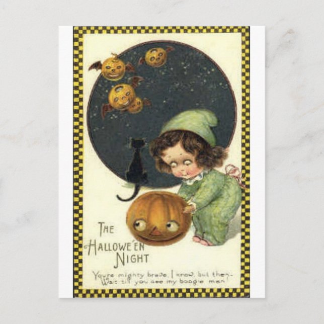Vintage Halloween Greeting Cards Classic Posters (Front)