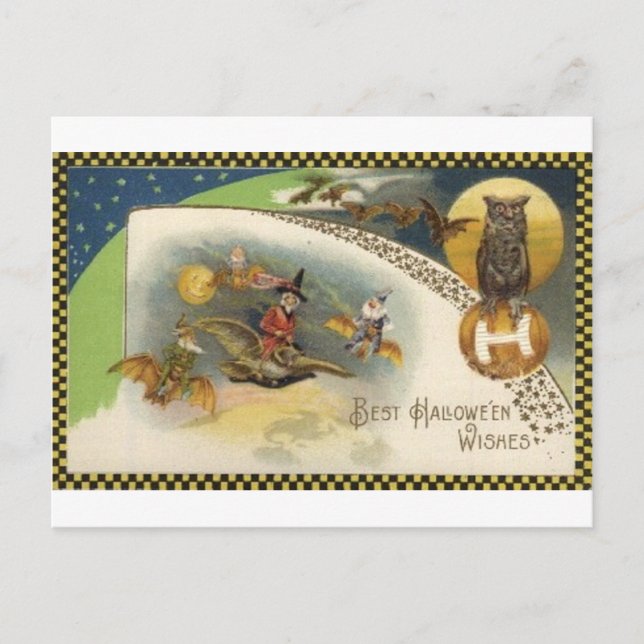 Vintage Halloween Greeting Cards Classic Posters (Front)