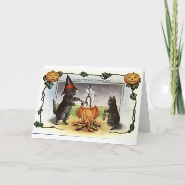 Vintage Halloween Greeting Cards Classic Posters (Front)